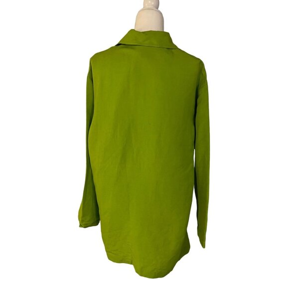 Gloria Vanderbilt Womens Button-Up Lime Green Blouse Size 10 55% Linen 45% Rayon - Picture 2 of 3
